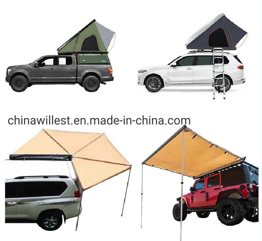 2022 Popular Folding Outdoor Canvas Camping Tent ABS Hard Shell Car Roof Top Tent for SUV Outdoor Camping