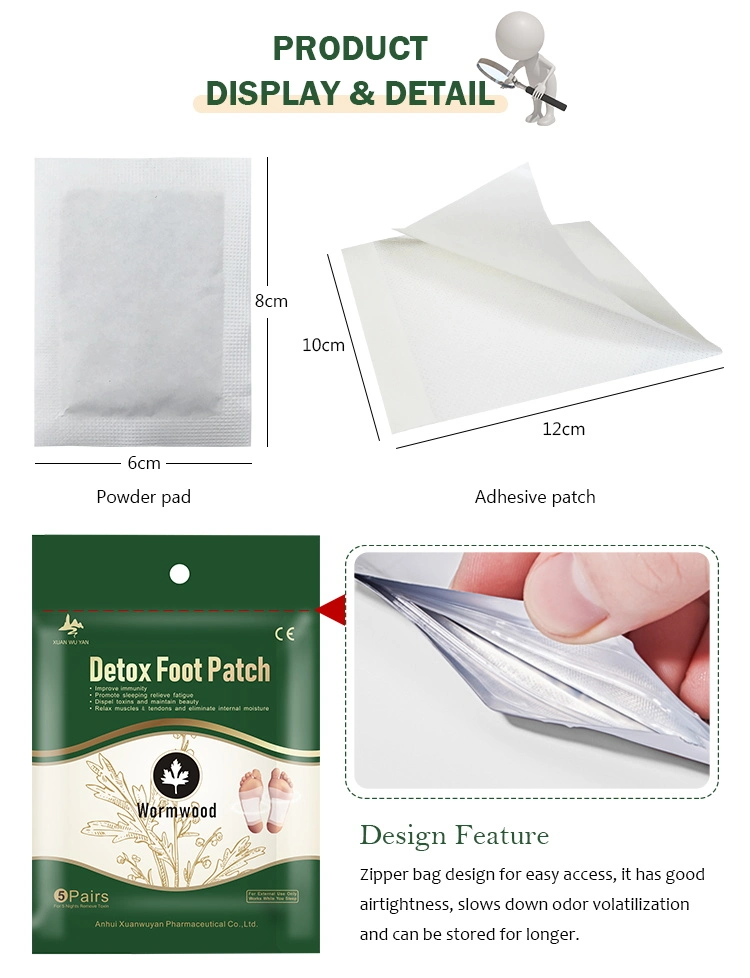 Custom Product 100% Natural Herbal Sleeping Detox Foot Pad for Body