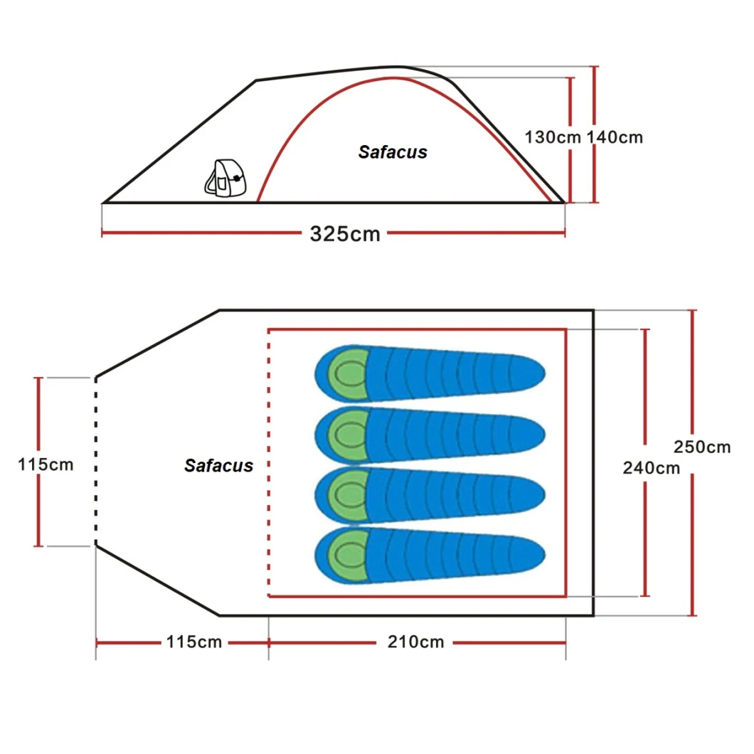 Dome Camping Tent for 4 Persons