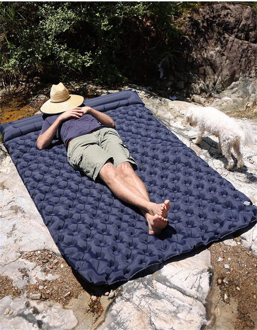 Outdoor Inflatable Mattress Moisture-Proof Pad Lightweight Inflatable Double Inflatable Pad Camping Sleeping Pad