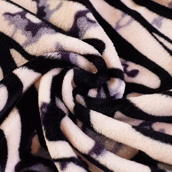 Wendedecke aus dickem Flanell-Fleece mit Zebrastreifen, wendbar, warme Decke