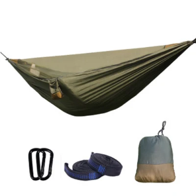 Camping-Hängematte mit Moskitonetz, tragbare Hängematte mit Baumgurt und Schnalle für Reisen, Outdoor-Rucksacktouristen Esg16927