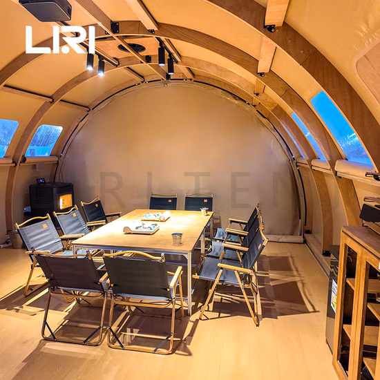 Luxuriöses Panorama-Dome-Camp-Familien-Glamping-Zelt mit Holzrahmen